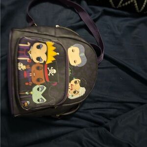 Purple Backpack with Cartoon Characters